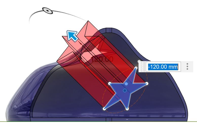 Fusion 360 : extrusion de l'étoile