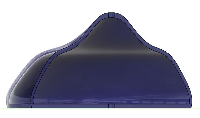Fusion 360 : contour de la grotte après révolution